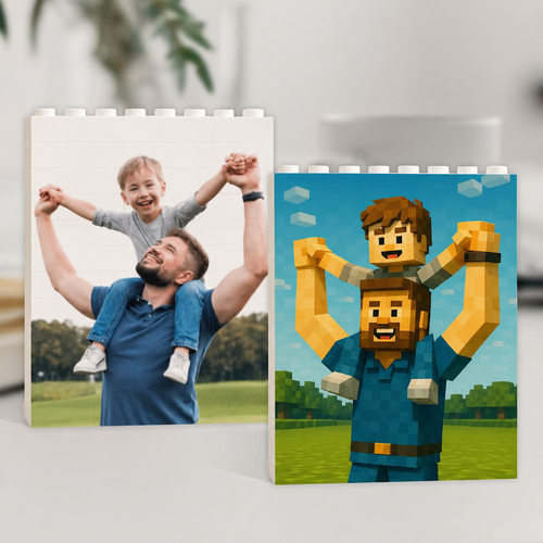 Personalized Photo Building Blocks Custom Gift for Dad