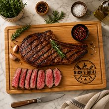 Load image into Gallery viewer, Personalized Engraved BBQ Cutting Board Custom Gift for Dad
