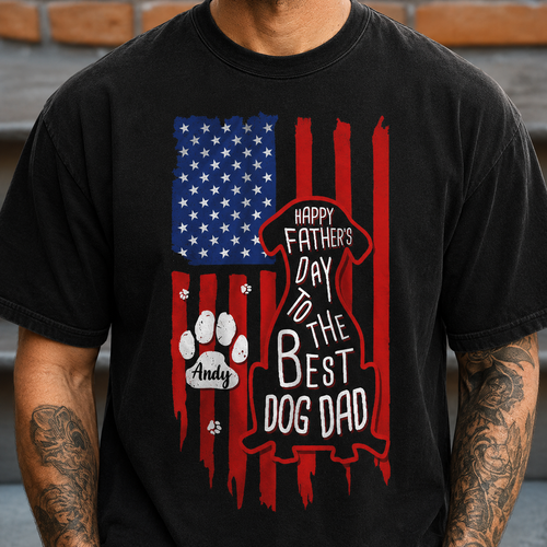 Personalized Father's Day T-Shirt for Best Dog Dad Gift