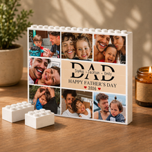 Load image into Gallery viewer, Personalized Building Block Puzzle Custom Name Photo Gift for Dad

