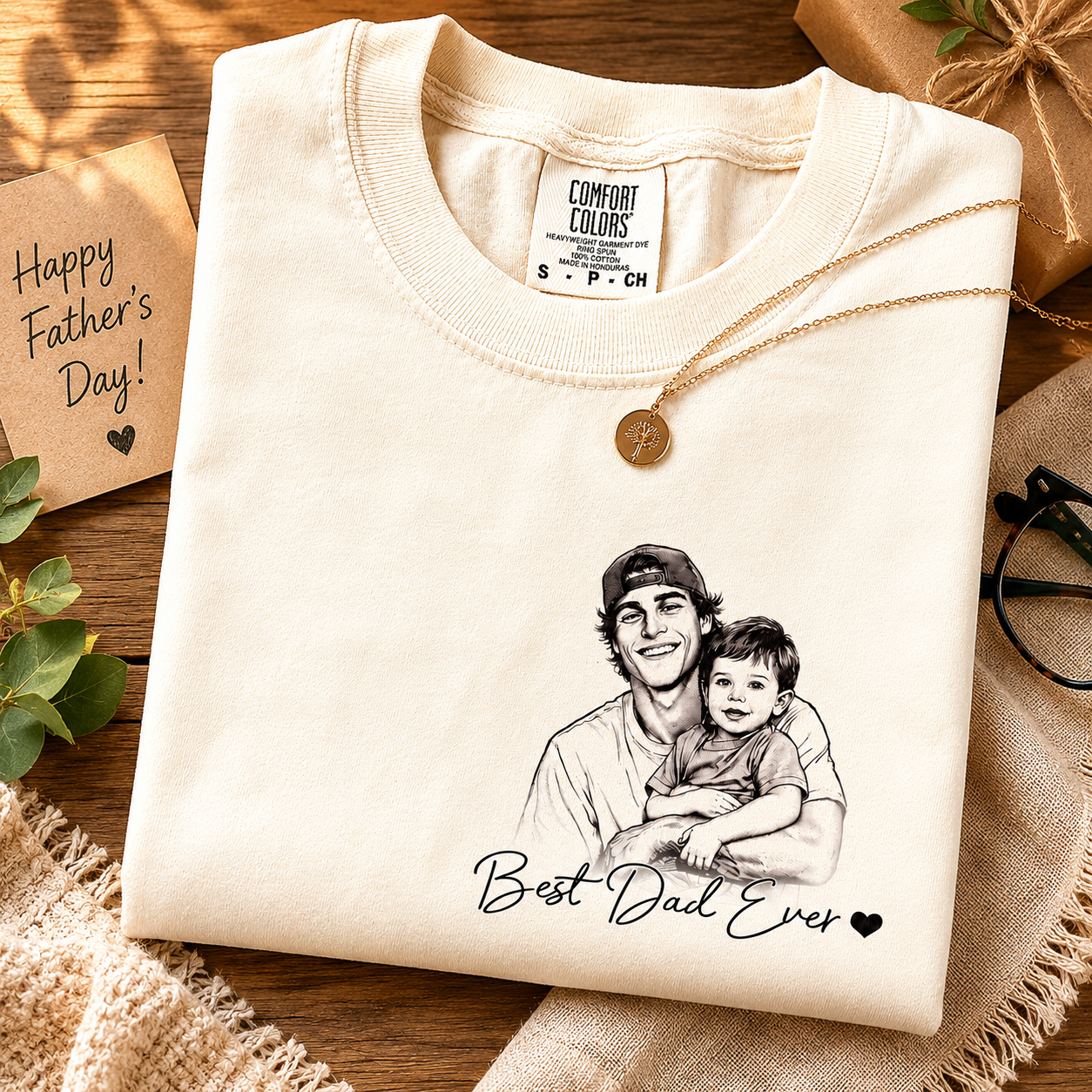 Custom Photo Comfort Shirt Gift for Dad Father's Day