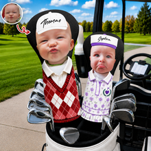 Load image into Gallery viewer, Personalized Baby Photo Golf Club Head Cover Gift for Dad
