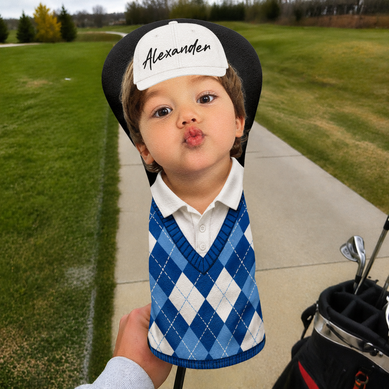 Personalized Baby Photo Golf Club Head Cover Gift for Dad