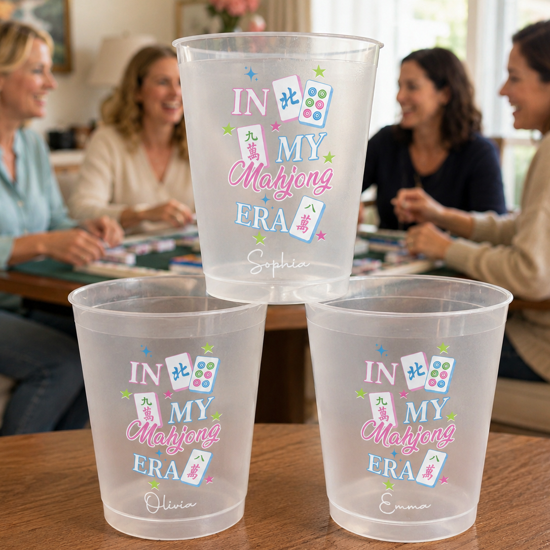 Personalized Frosted Cups Custom Name Gift for Mahjong Lovers