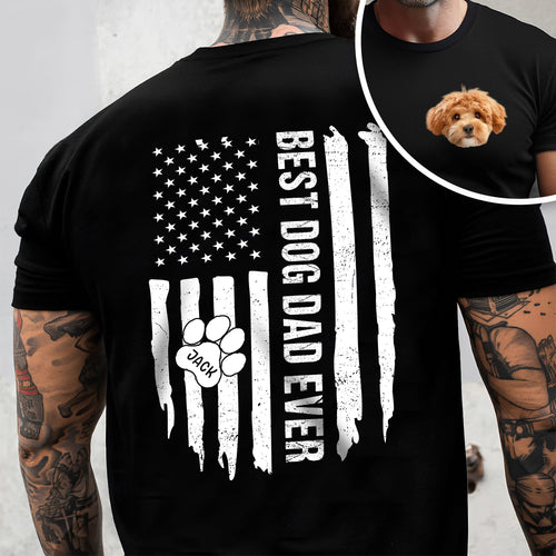 Personalized Dog Dad T-Shirt Custom Photo Gift for Father