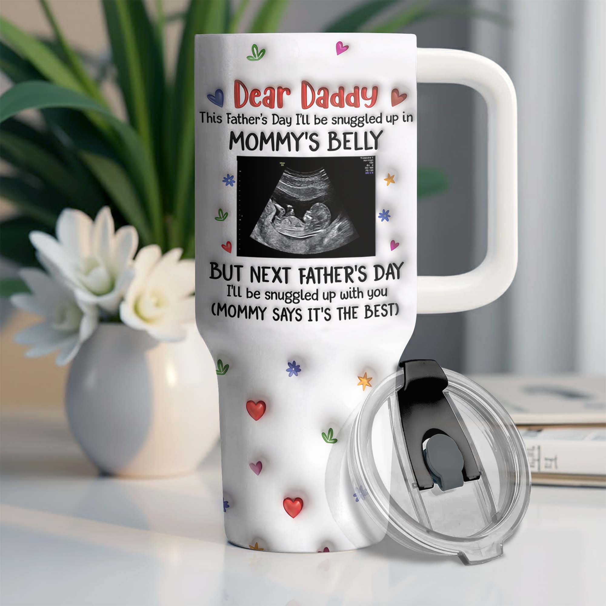 Personalized 40oz Tumbler for Dad with Ultrasound Design Gift
