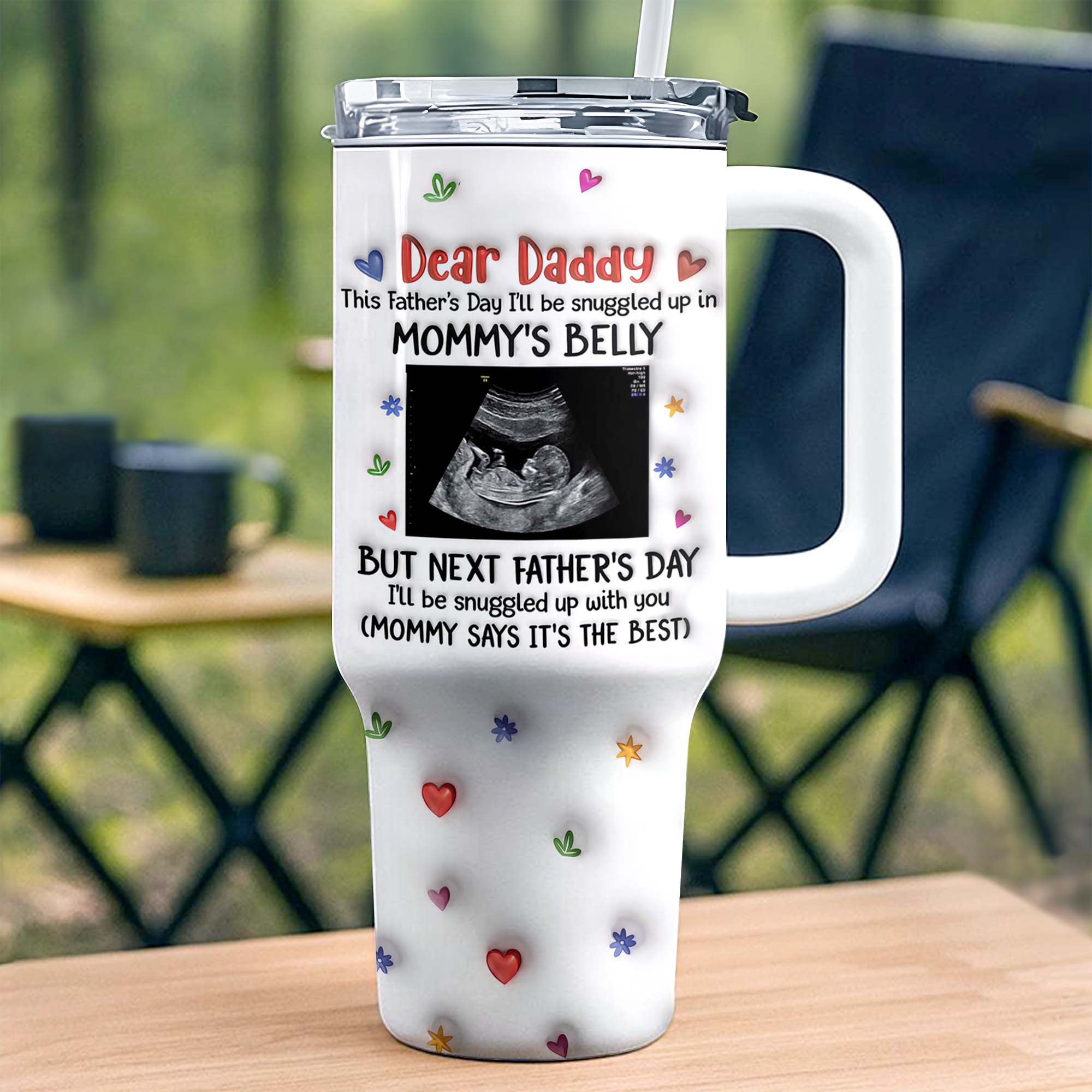Personalized 40oz Tumbler for Dad with Ultrasound Design Gift
