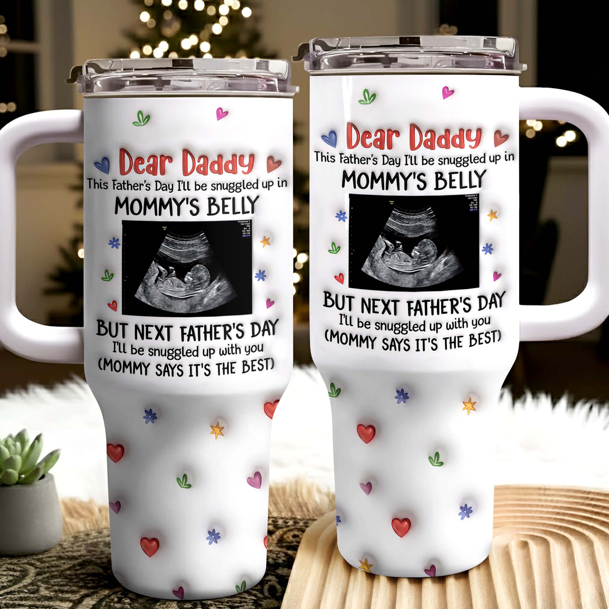 Personalized 40oz Tumbler for Dad with Ultrasound Design Gift