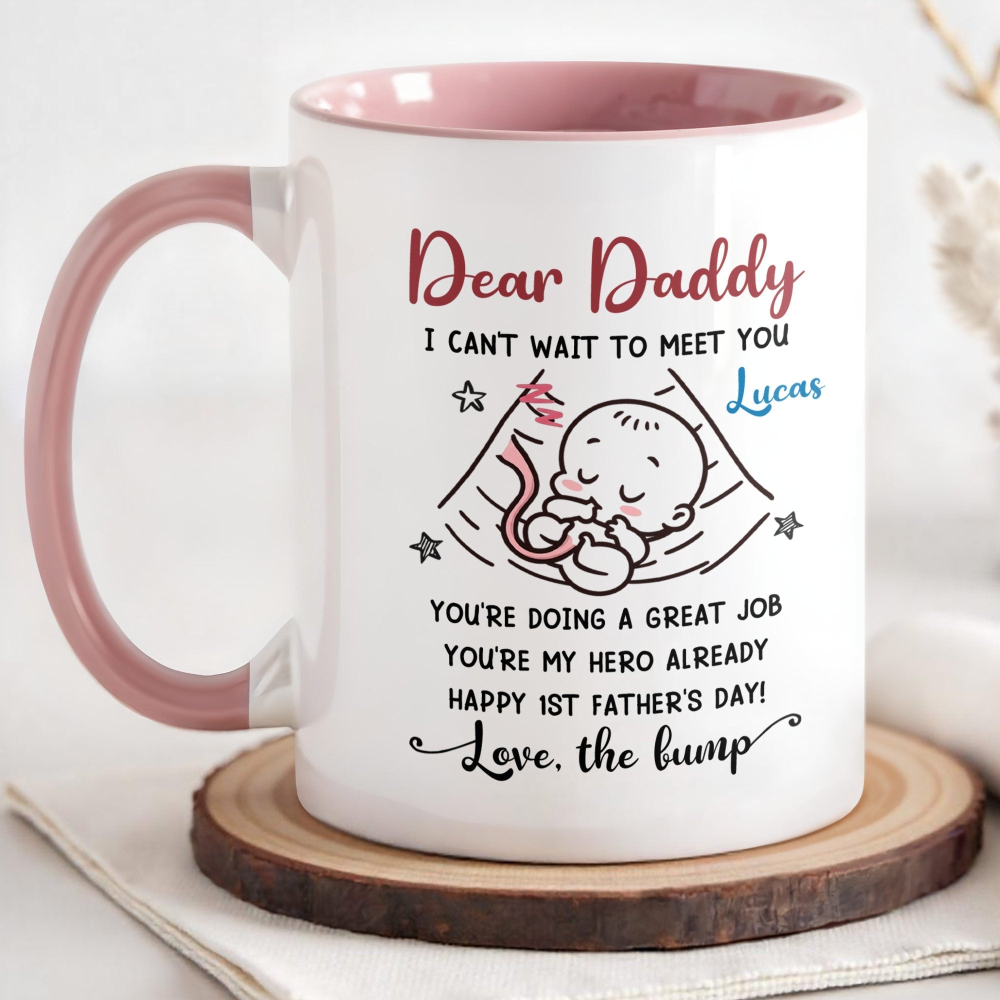 Personalized Accent Mug Custom Message for Dad 1st Father's Day Gift