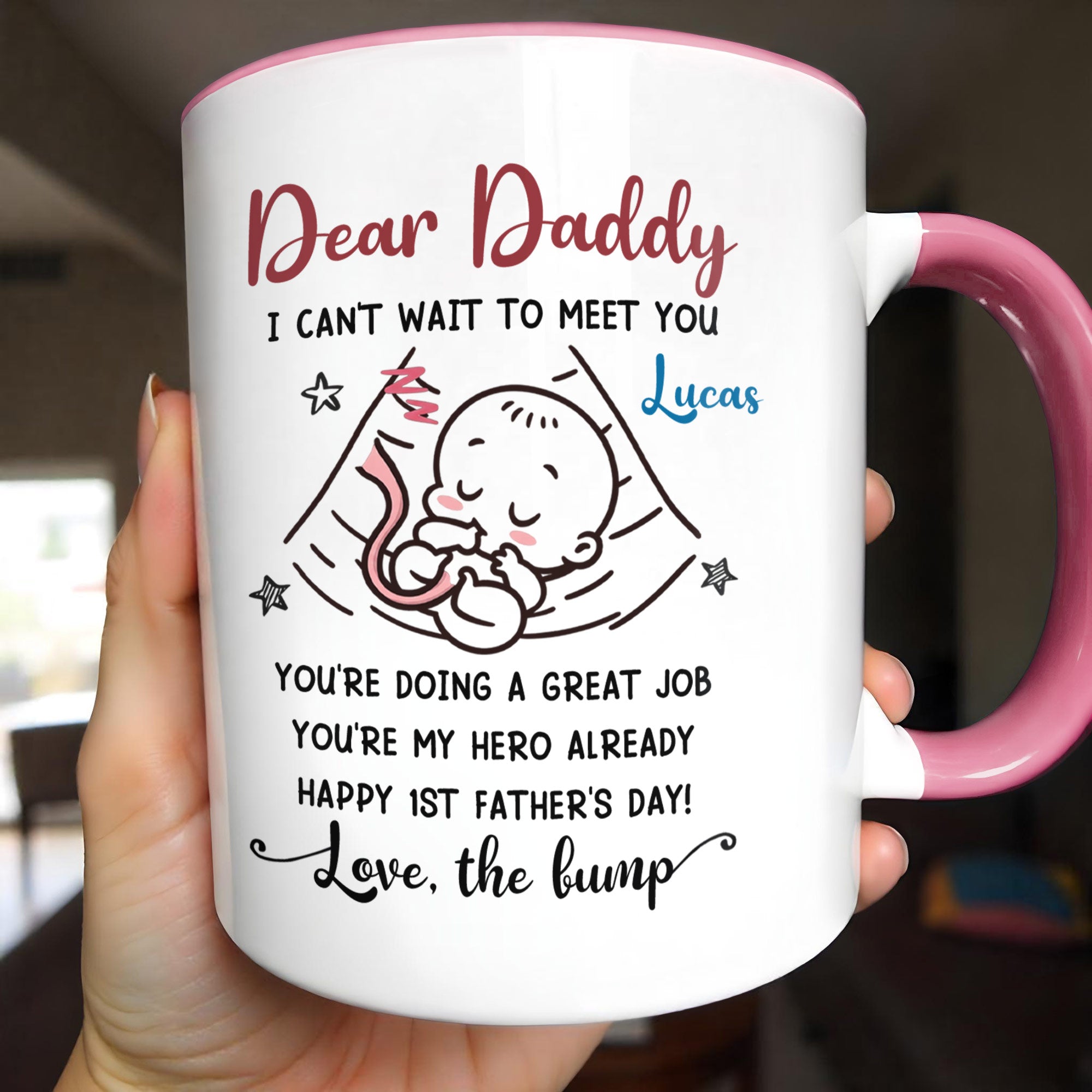 Personalized Accent Mug Custom Message for Dad 1st Father's Day Gift