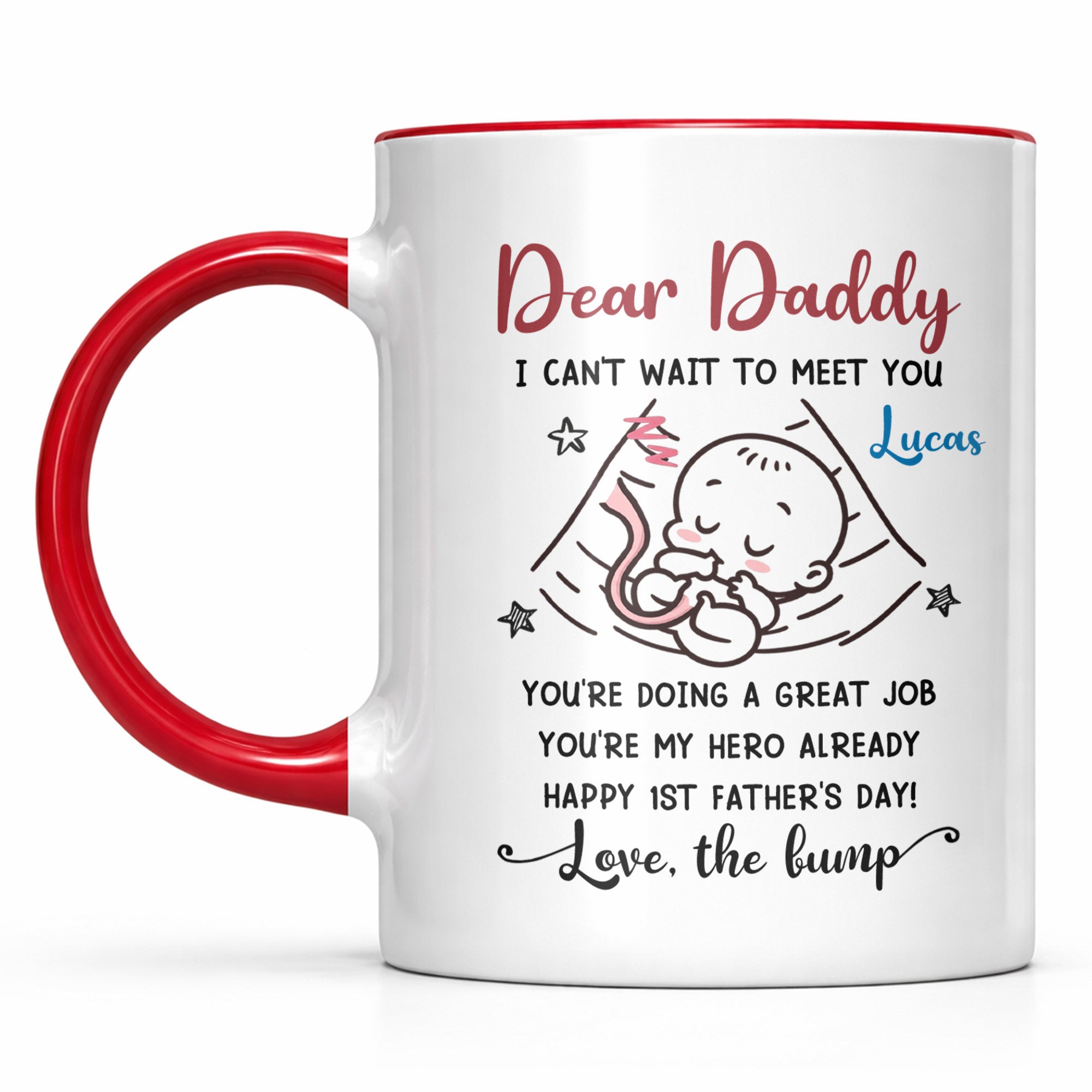 Personalized Accent Mug Custom Message for Dad 1st Father's Day Gift