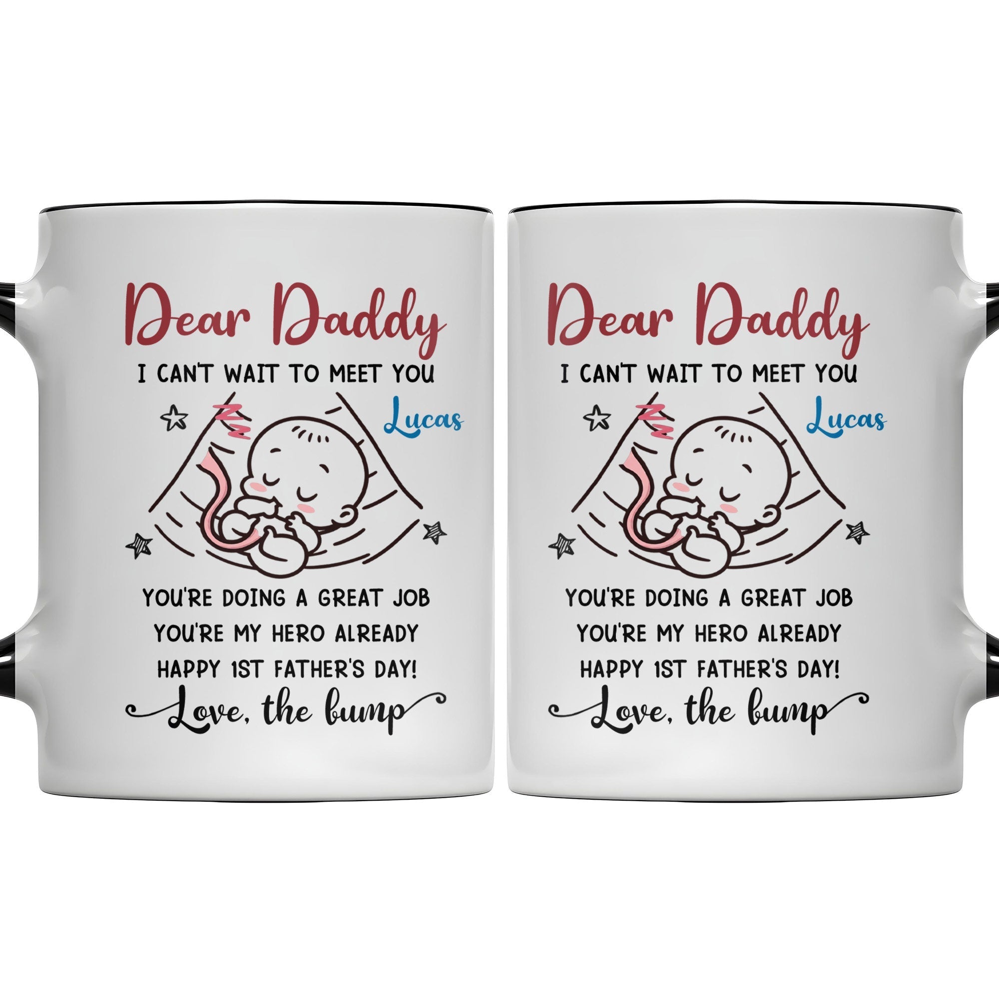 Personalized Accent Mug Custom Message for Dad 1st Father's Day Gift
