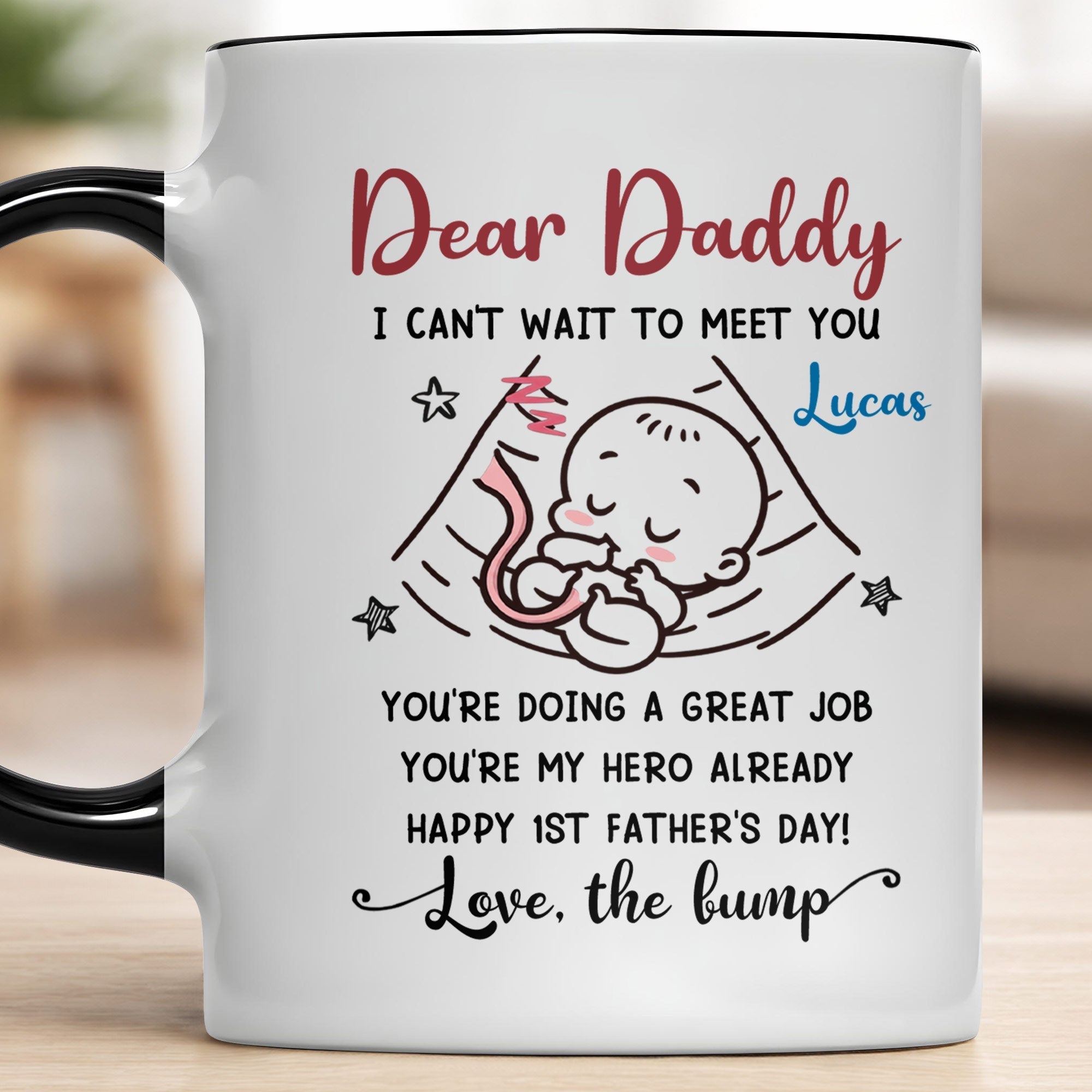 Personalized Accent Mug Custom Message for Dad 1st Father's Day Gift