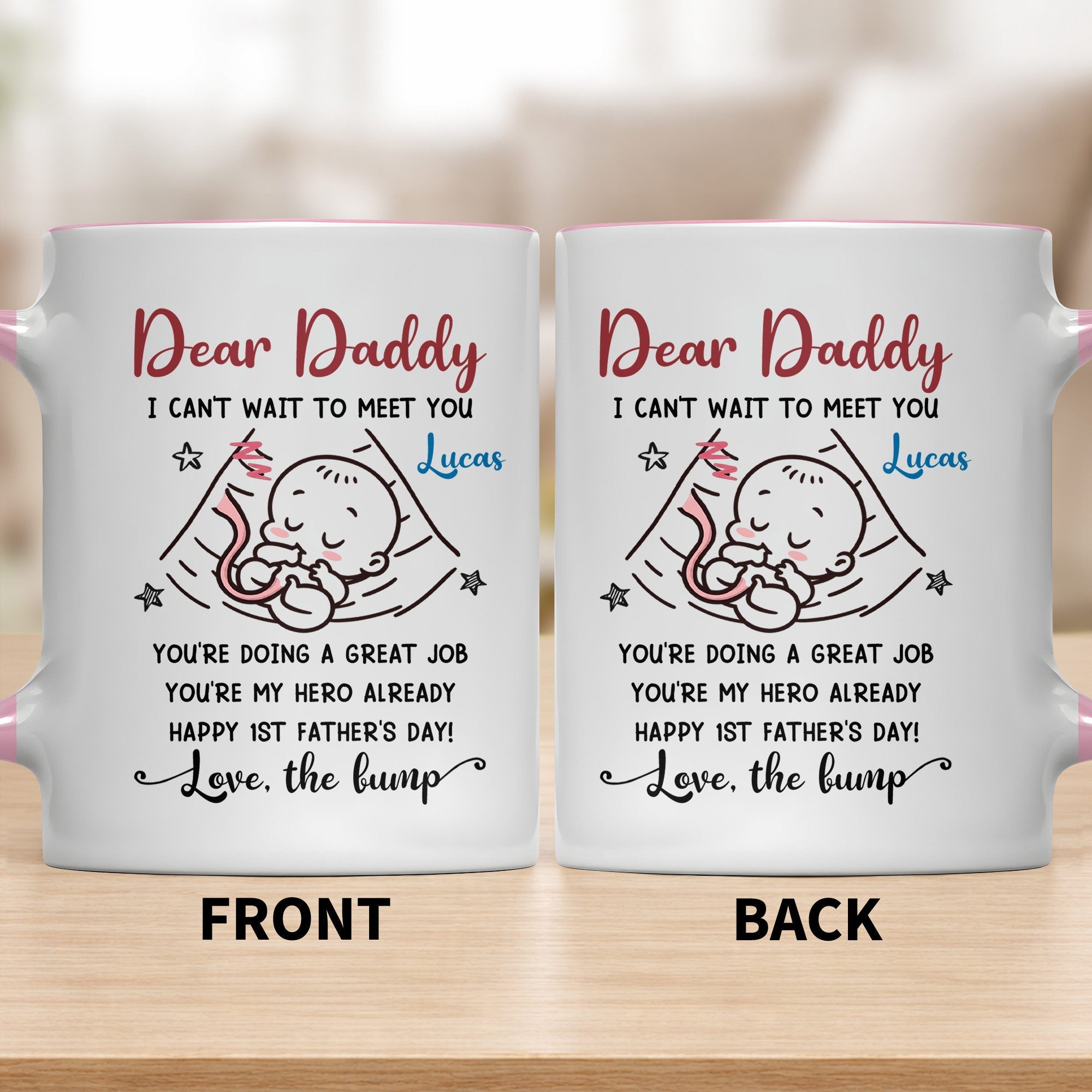 Personalized Accent Mug Custom Message for Dad 1st Father's Day Gift