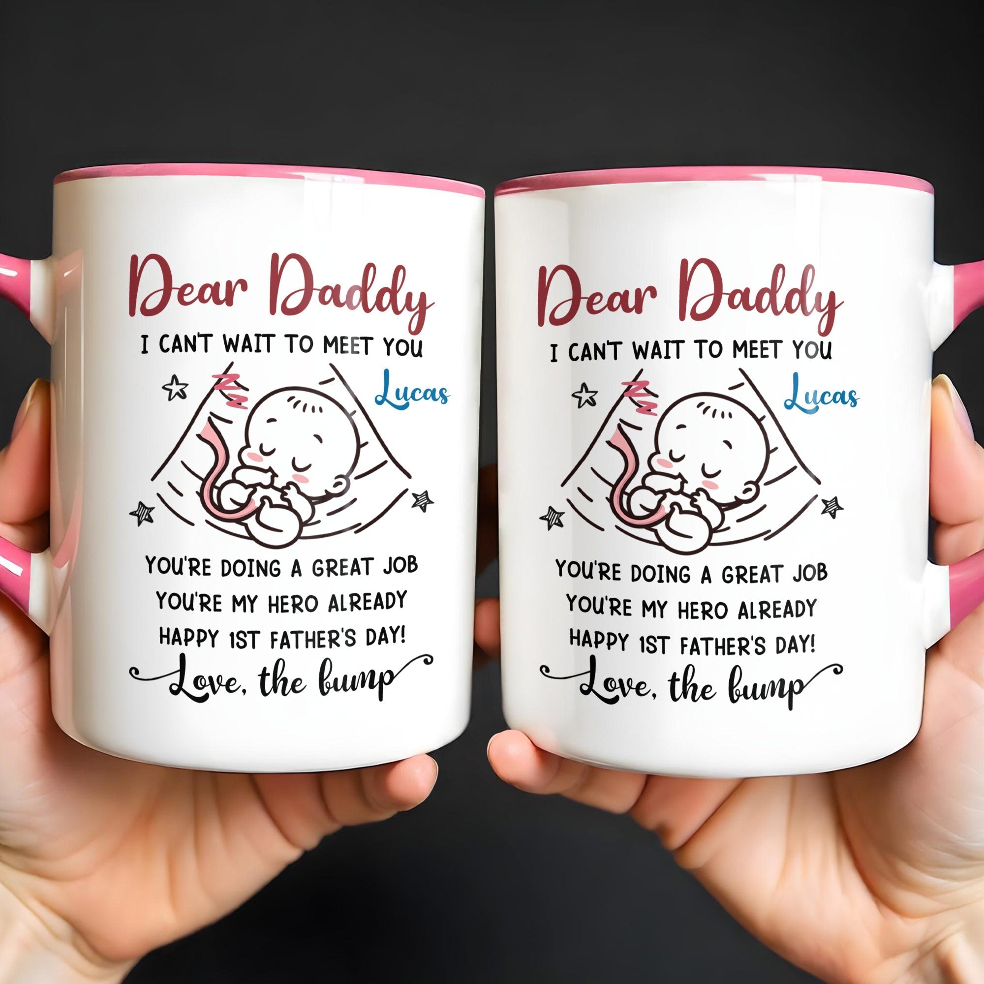 Personalized Accent Mug Custom Message for Dad 1st Father's Day Gift