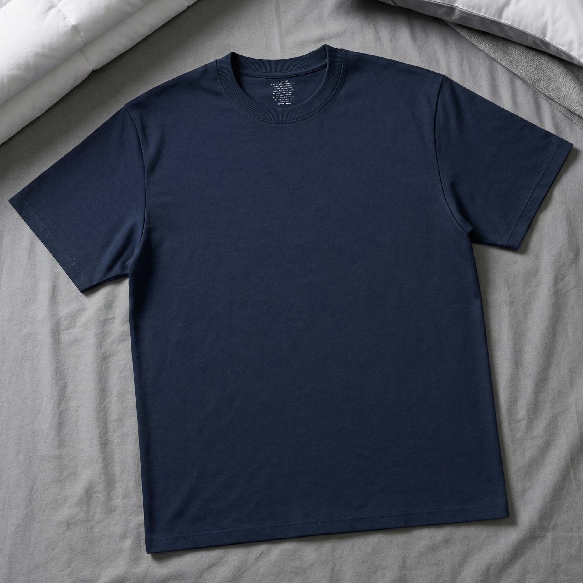 Personalized Cotton T-Shirt with Inside Neck Print for Dad