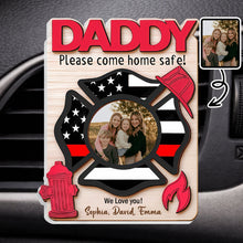 Load image into Gallery viewer, Custom Car Vent Clip Personalized Firefighter Badge Gift for Dad
