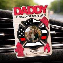 Load image into Gallery viewer, Custom Car Vent Clip Personalized Firefighter Badge Gift for Dad
