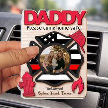 Load image into Gallery viewer, Custom Car Vent Clip Personalized Firefighter Badge Gift for Dad
