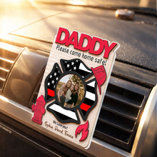 Load image into Gallery viewer, Custom Car Vent Clip Personalized Firefighter Badge Gift for Dad
