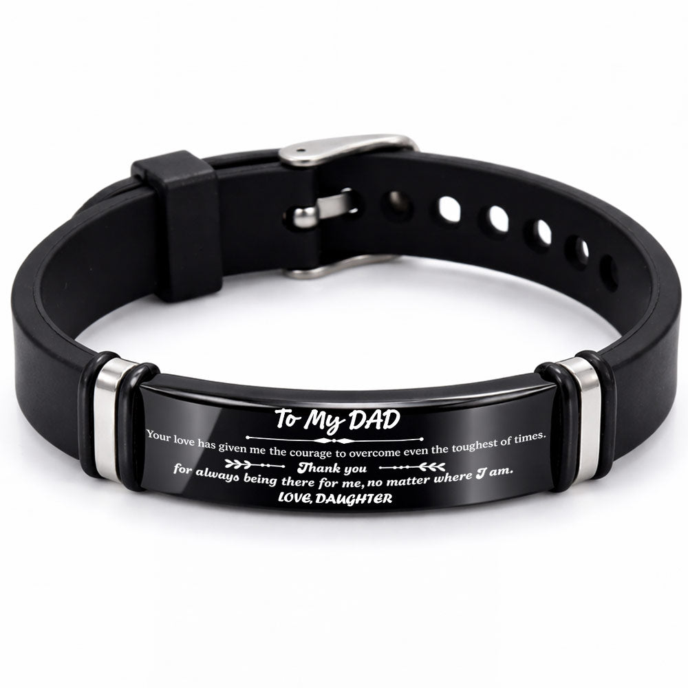 Personalized Silicone Bracelet Custom Photo Gift for Dad