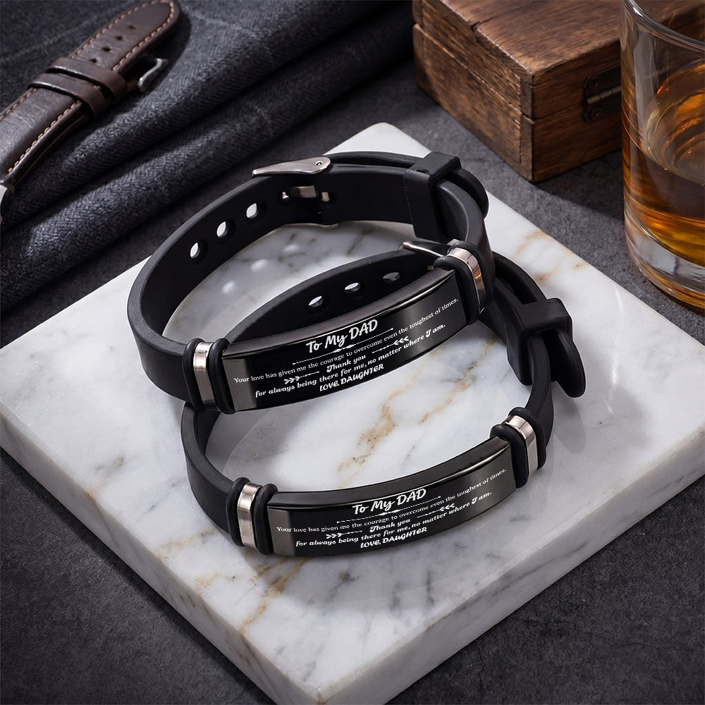 Personalized Silicone Bracelet Custom Photo Gift for Dad