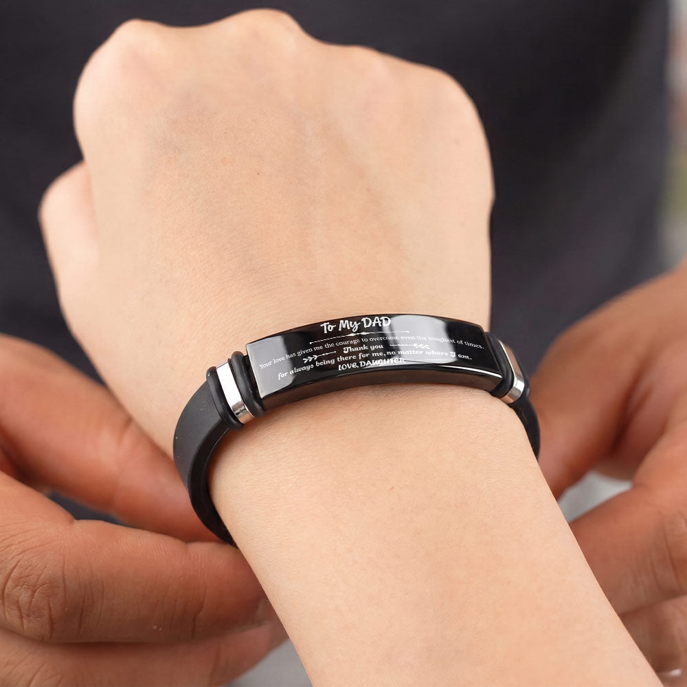 Personalized Silicone Bracelet Custom Photo Gift for Dad