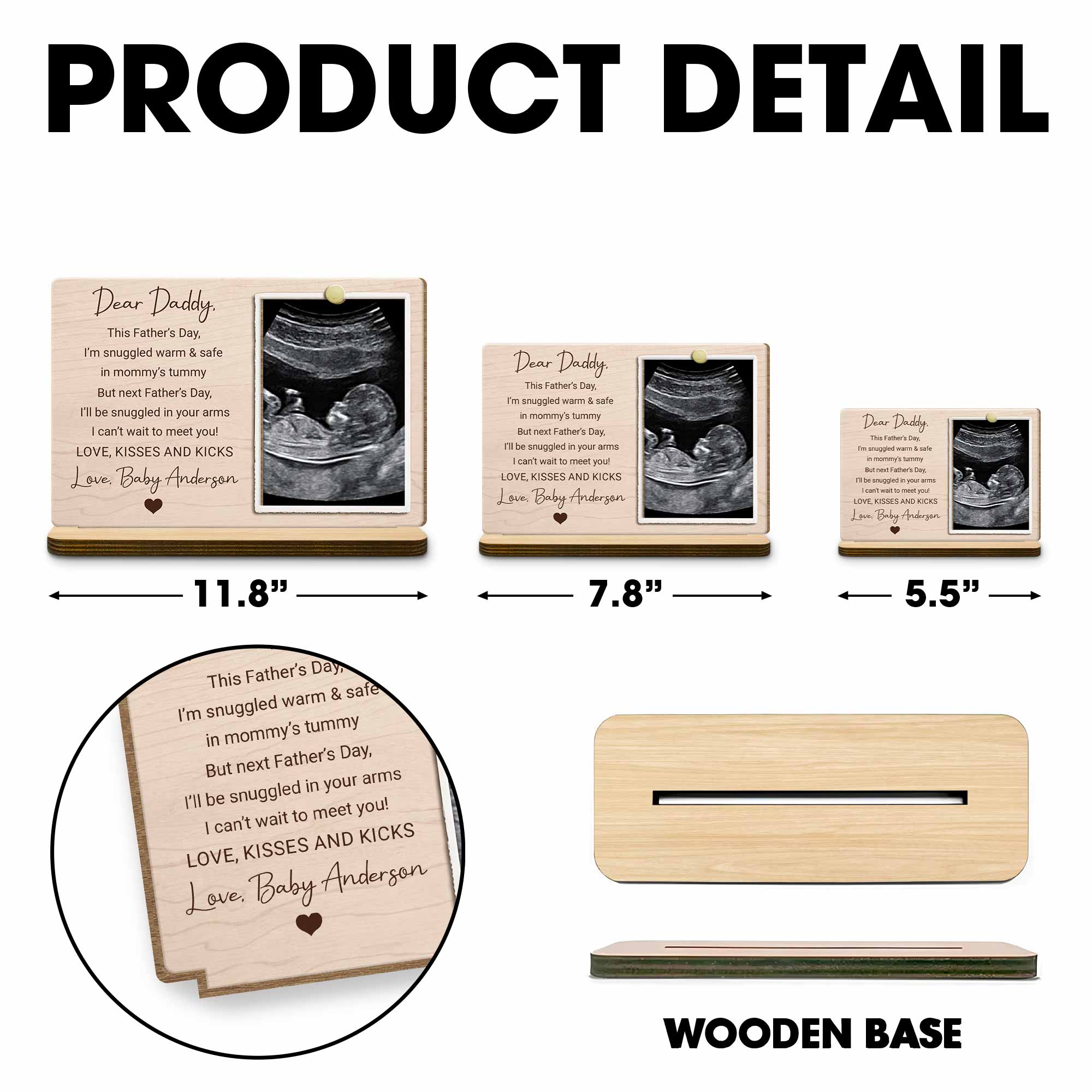 Personalized Wood Plaque Custom Photo Gift for Dad Father's Day