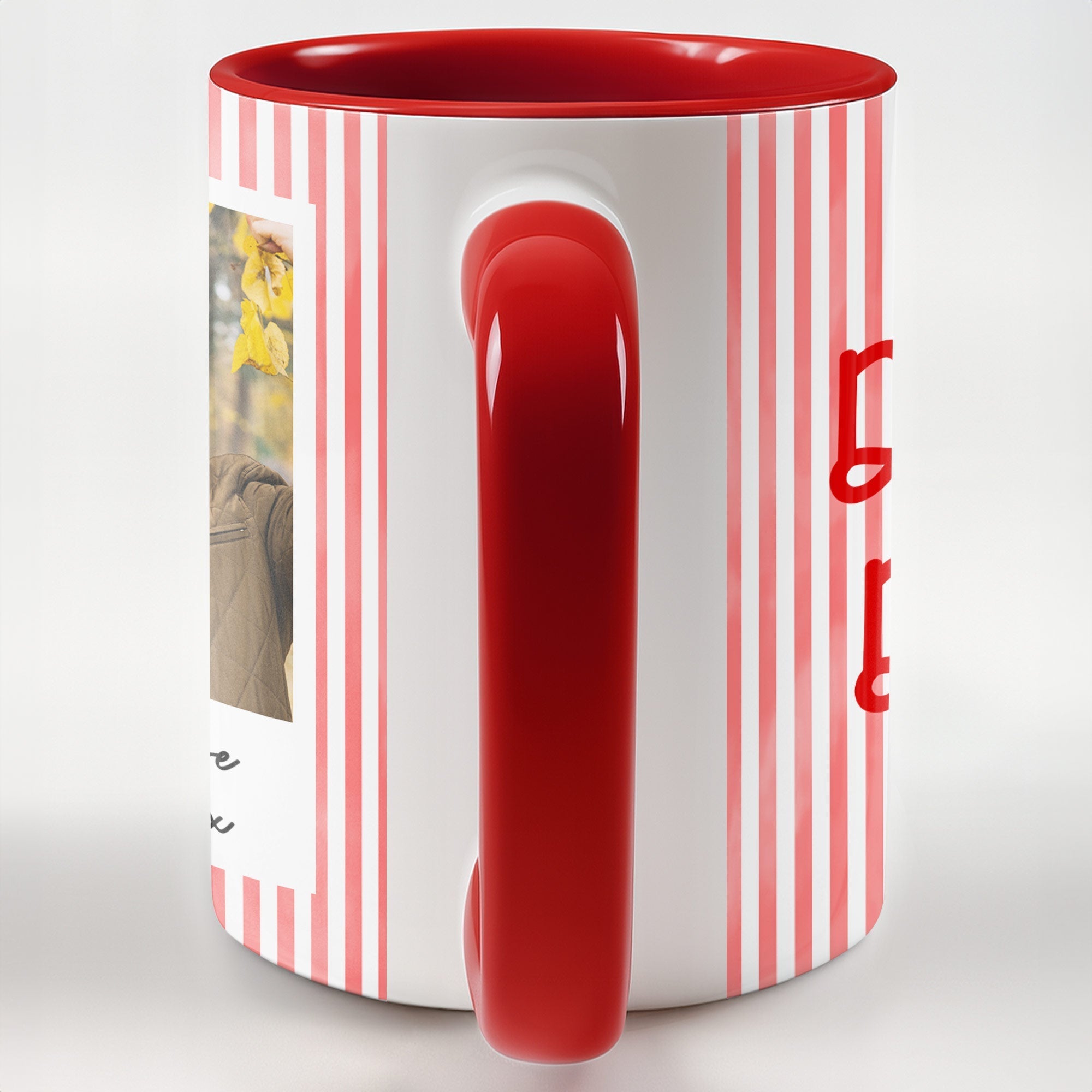 Personalized Pink Stripes Accent Mug Custom Name for Dad