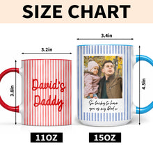 Load image into Gallery viewer, Personalized Pink Stripes Accent Mug Custom Name for Dad
