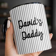 Load image into Gallery viewer, Personalized Pink Stripes Accent Mug Custom Name for Dad
