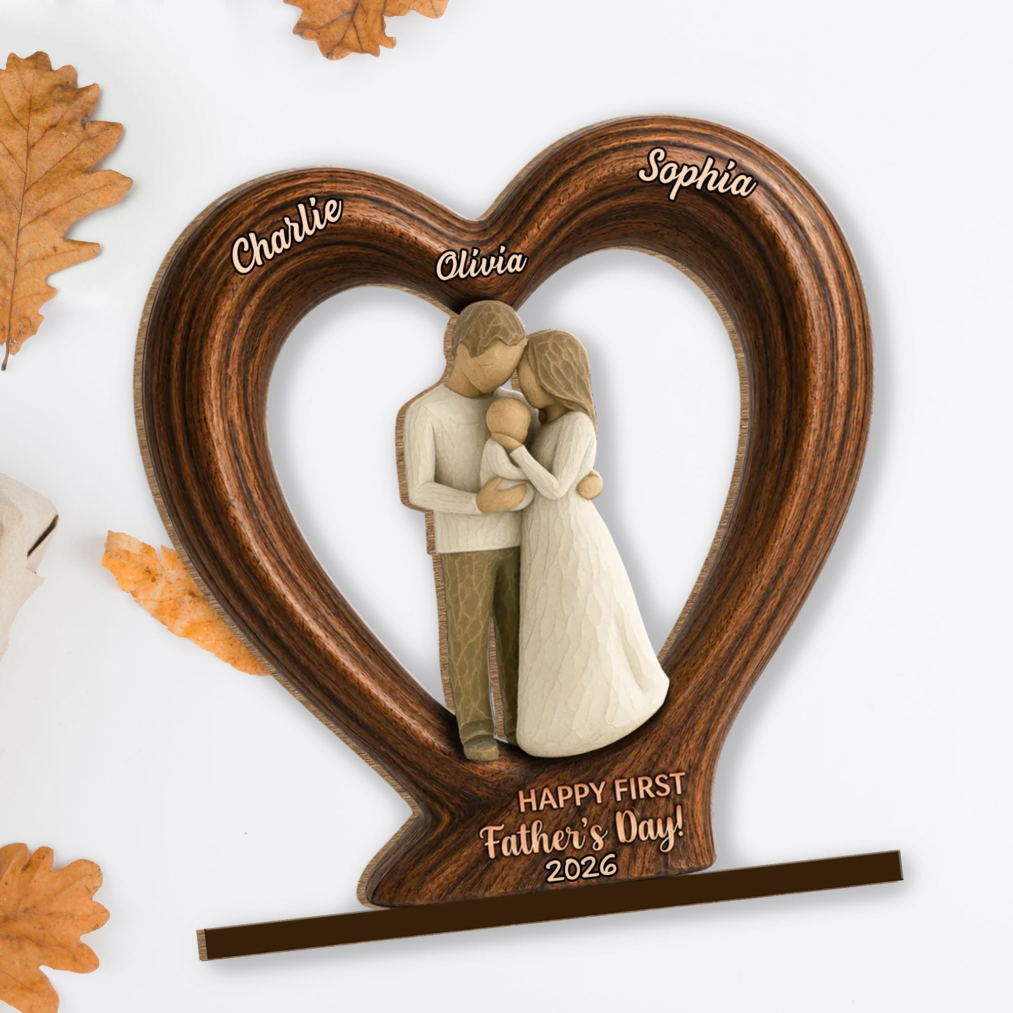Personalized 2-Layer Wood Plaque Custom Family Gift for Dad