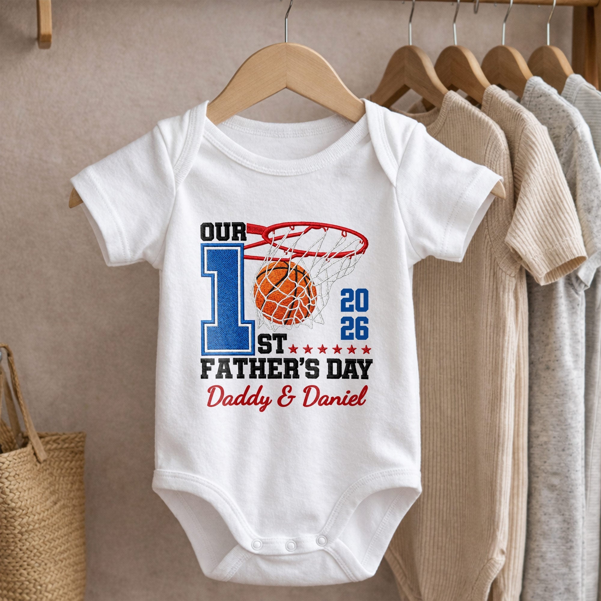 Personalized Baby Onesie Custom Name for Dad 1st Father's Day Gift