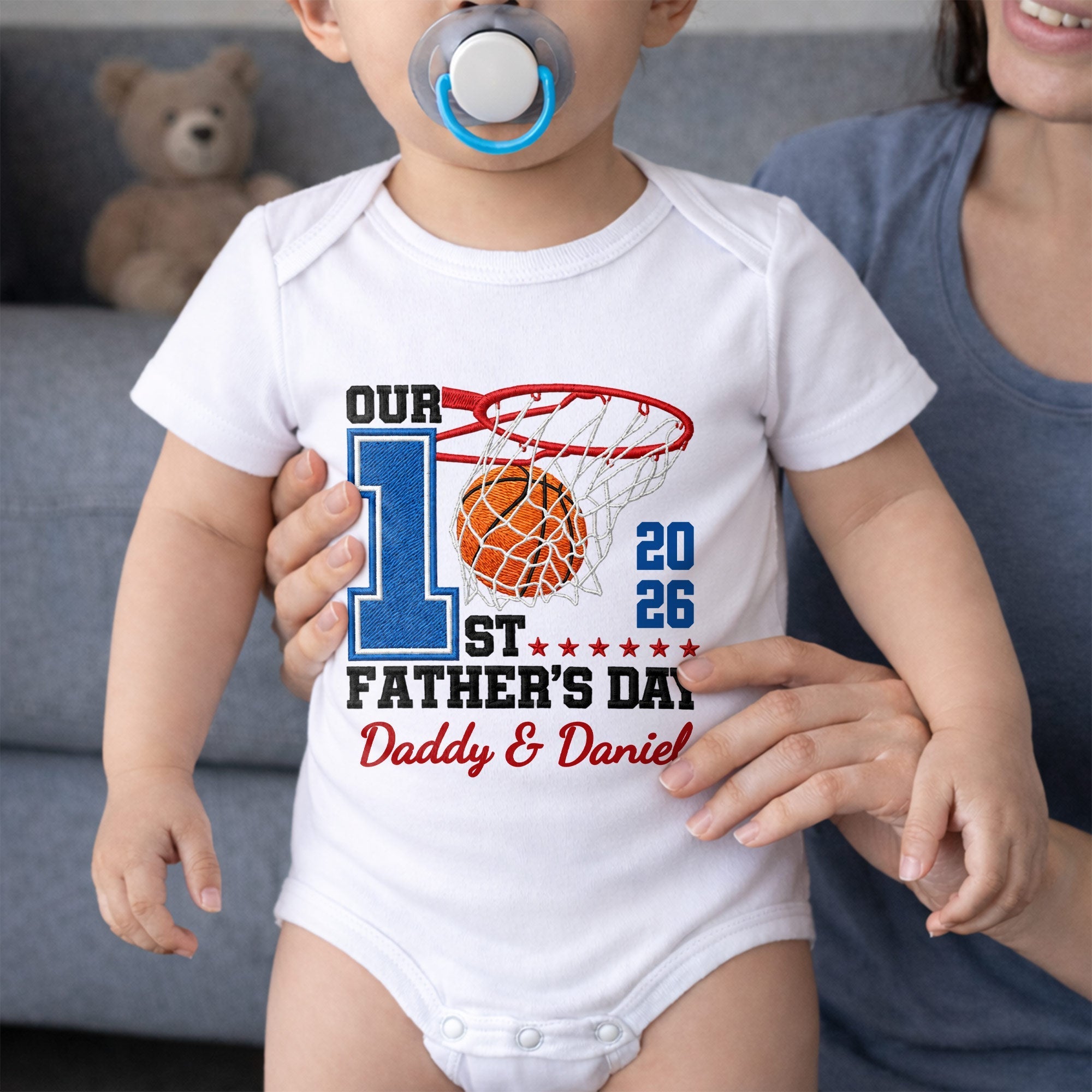 Personalized Baby Onesie Custom Name for Dad 1st Father's Day Gift