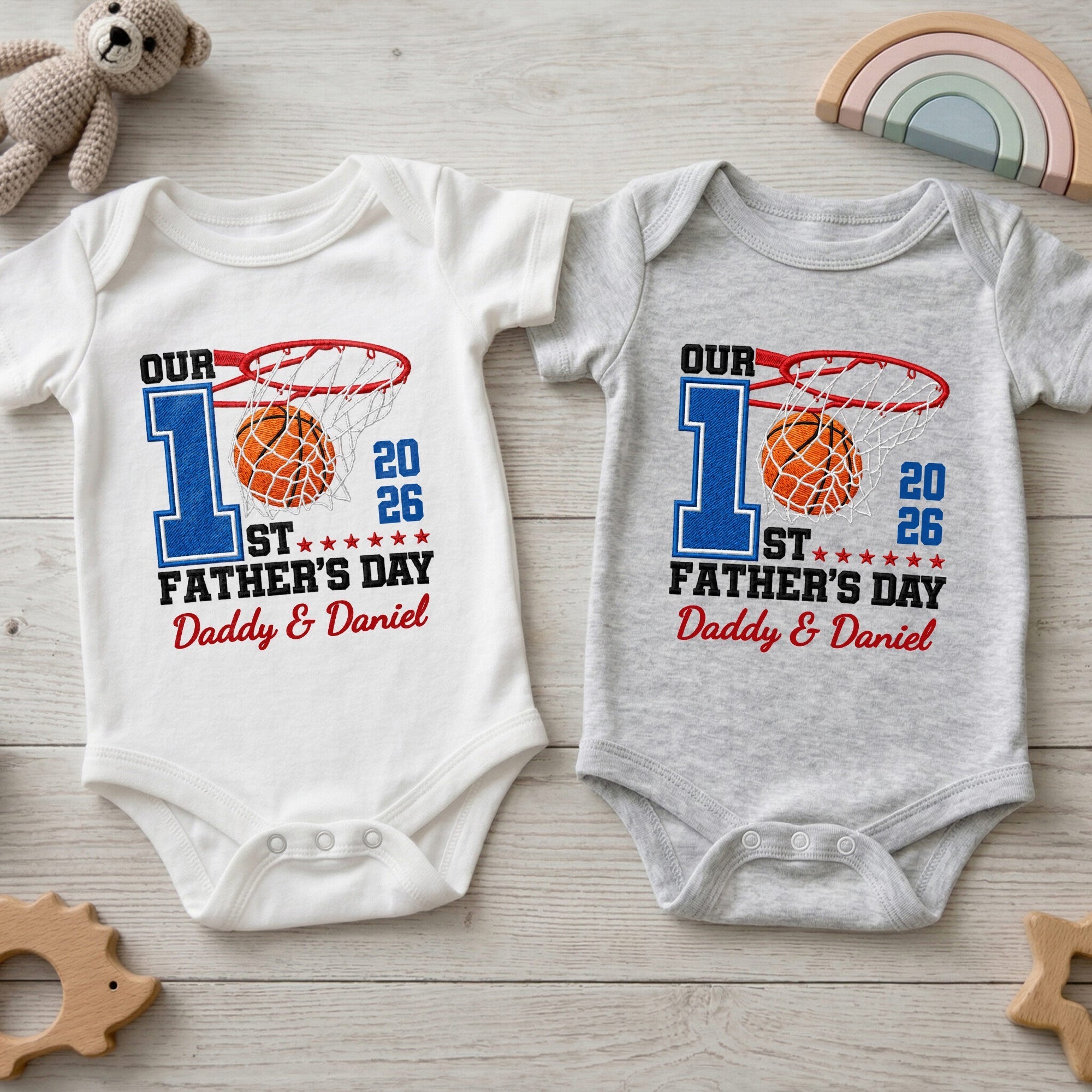 Personalized Baby Onesie Custom Name for Dad 1st Father's Day Gift