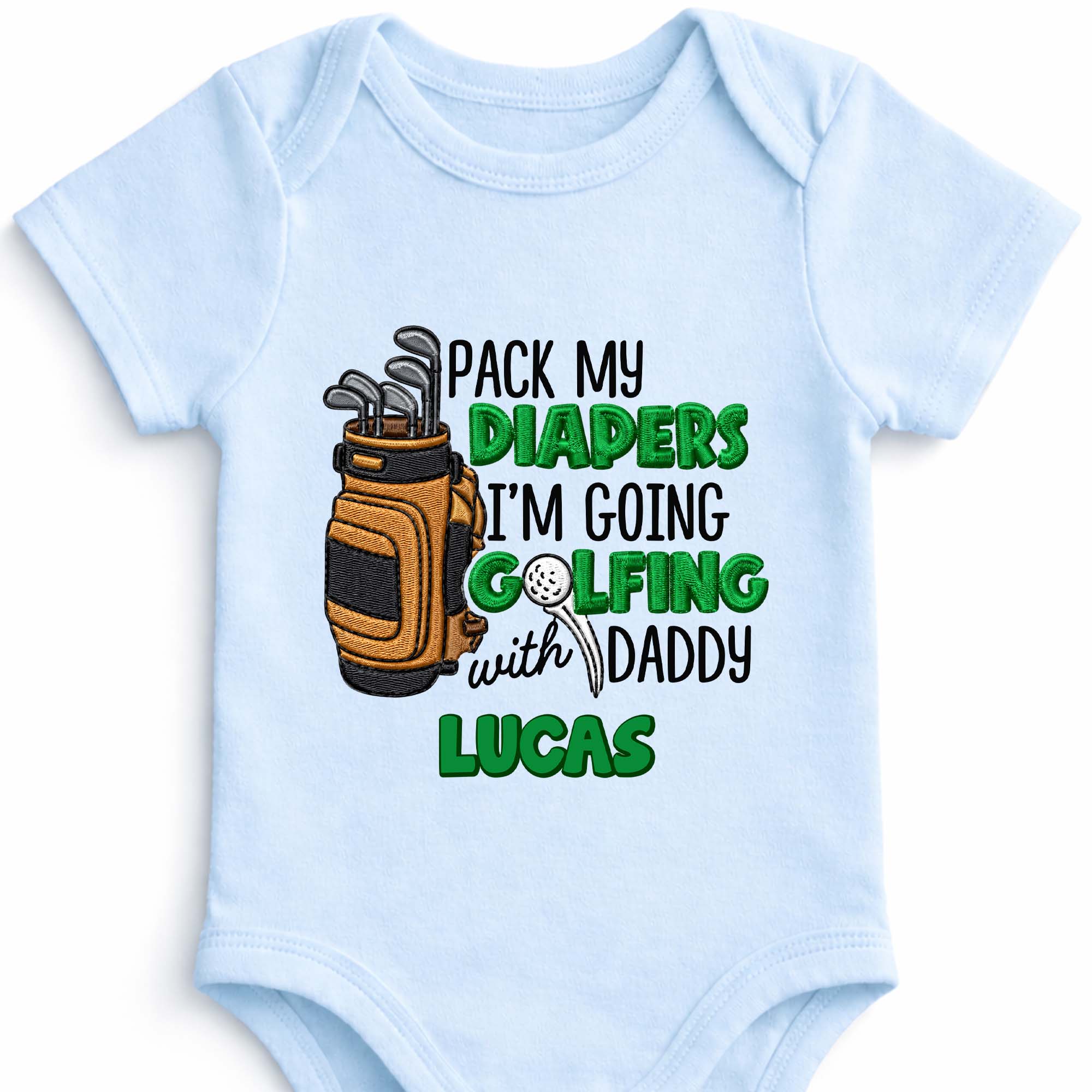 Personalized Baby Onesie Pack My Diapers Golfing Gift for Dad