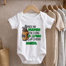 Load image into Gallery viewer, Personalized Baby Onesie Pack My Diapers Golfing Gift for Dad
