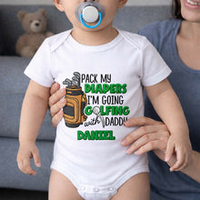 Load image into Gallery viewer, Personalized Baby Onesie Pack My Diapers Golfing Gift for Dad
