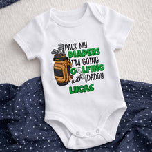 Load image into Gallery viewer, Personalized Baby Onesie Pack My Diapers Golfing Gift for Dad
