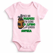Load image into Gallery viewer, Personalized Baby Onesie Pack My Diapers Golfing Gift for Dad

