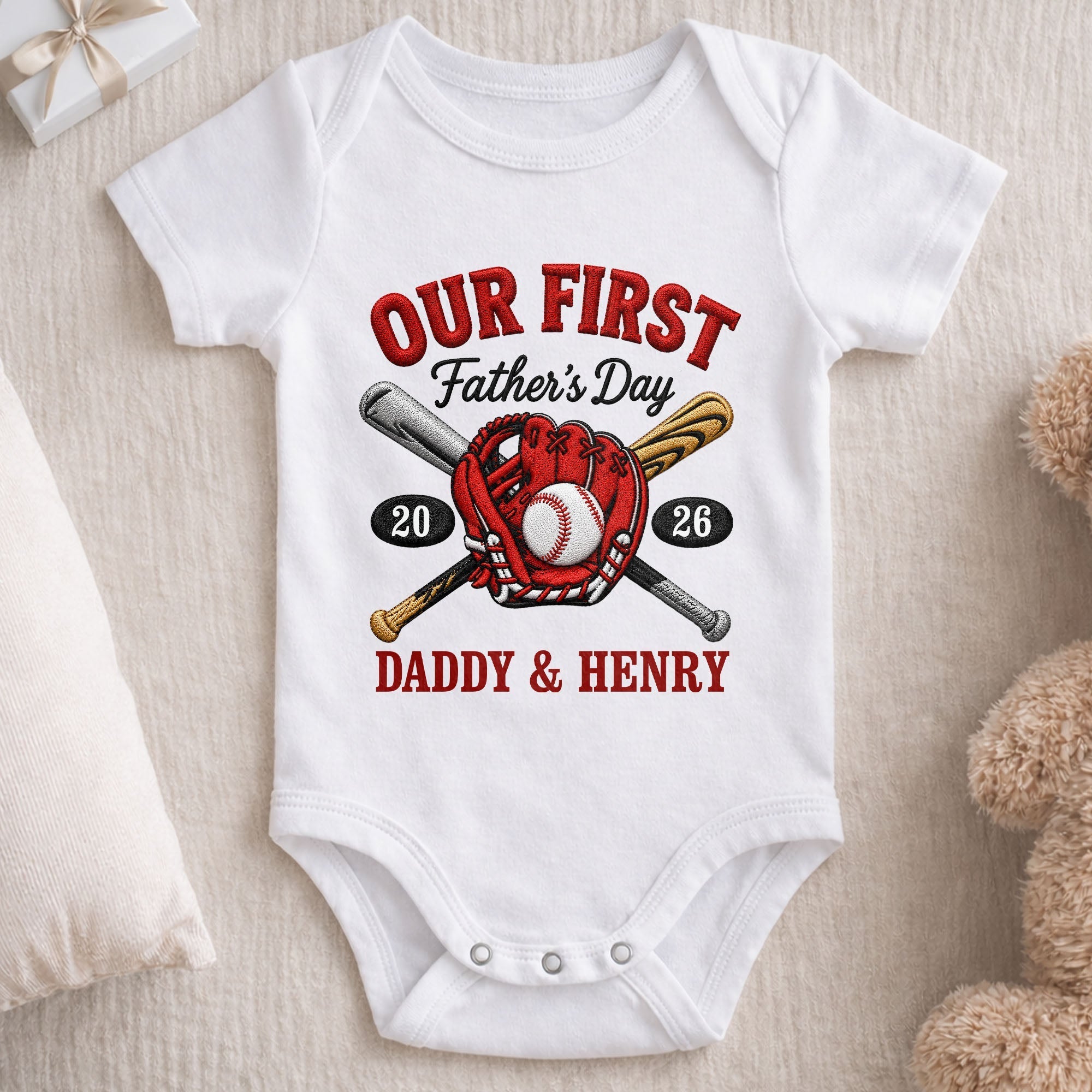 Personalized Baby Onesie Custom Name Gift for Dad's First Father's Day