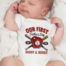 Load image into Gallery viewer, Personalized Baby Onesie Custom Name Gift for Dad's First Father's Day
