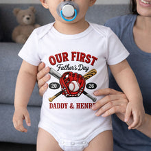 Load image into Gallery viewer, Personalized Baby Onesie Custom Name Gift for Dad's First Father's Day

