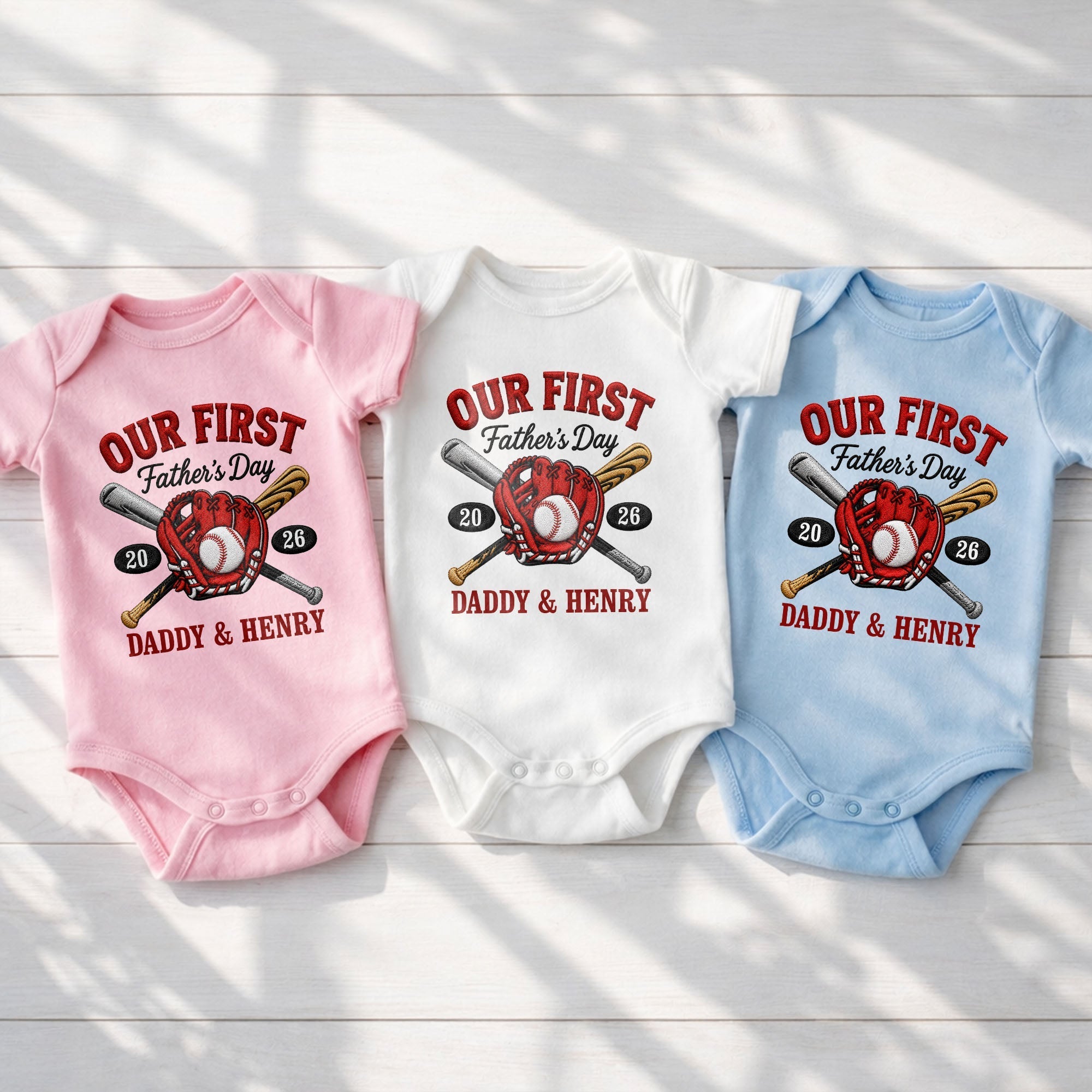 Personalized Baby Onesie Custom Name Gift for Dad's First Father's Day
