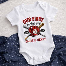 Load image into Gallery viewer, Personalized Baby Onesie Custom Name Gift for Dad's First Father's Day
