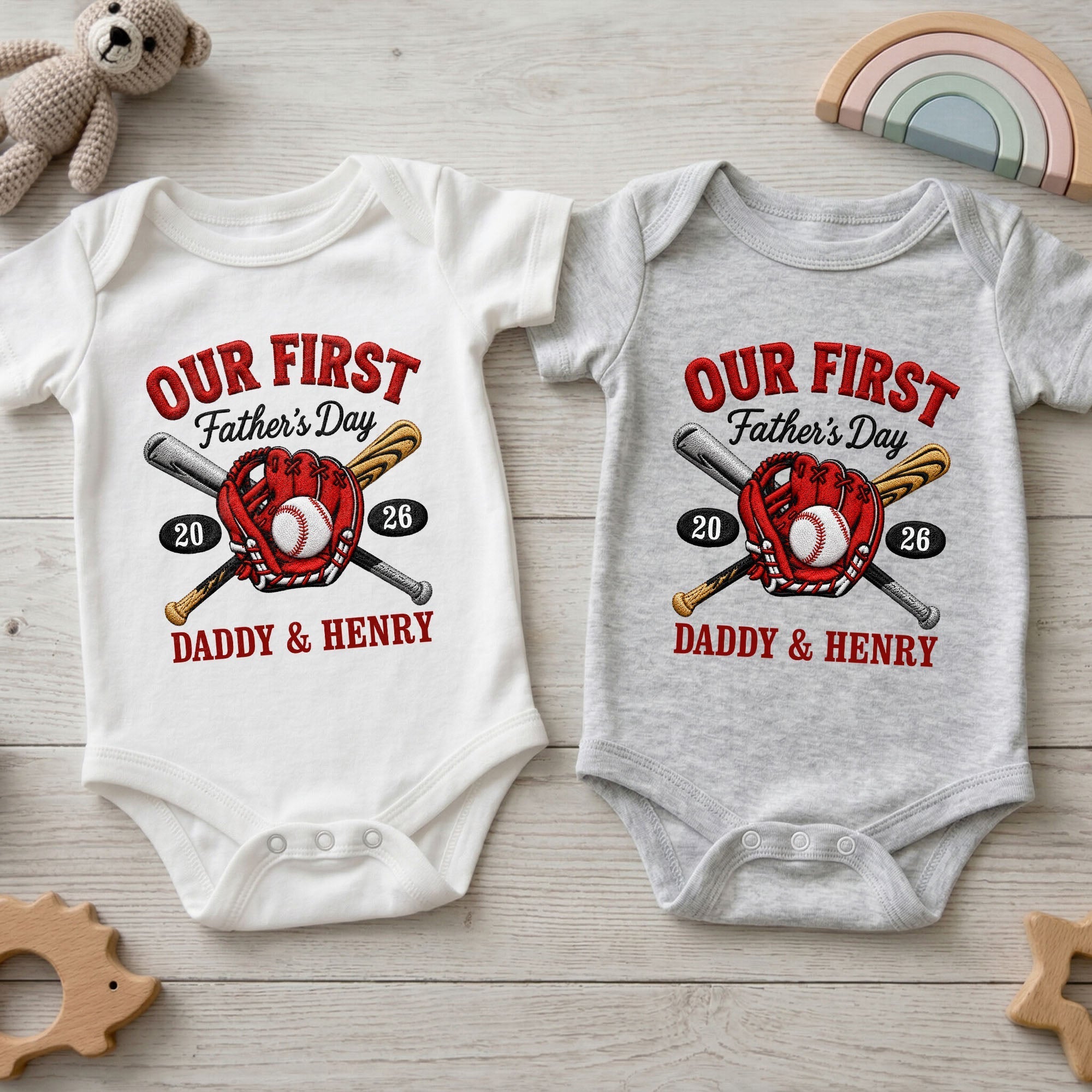Personalized Baby Onesie Custom Name Gift for Dad's First Father's Day