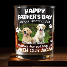Load image into Gallery viewer, Personalized Whiskey Glass Custom Dog Photo Gift for Dad
