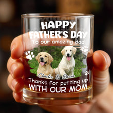 Load image into Gallery viewer, Personalized Whiskey Glass Custom Dog Photo Gift for Dad
