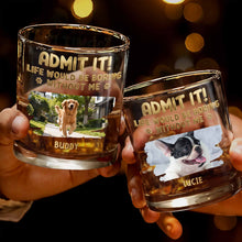 Load image into Gallery viewer, Personalized Whiskey Glass Custom Dog Photo Gift for Dad
