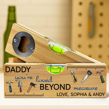 Load image into Gallery viewer, Personalized Wooden Spirit Level Bottle Opener Gift for Dad
